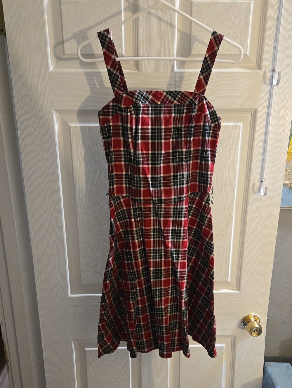 Women's Dark Pink Plaid Hot Topic Sundress Skater Dress
